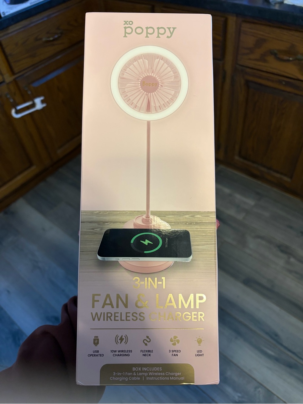 3-in-1 Pink Fan & Lamp Wireless Charger
